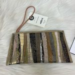 NWT Disa Artisanal Fish Skin Handmade in Iceland Clutch Bag OS Gold Photo 2