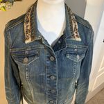 Holding Horses  Anthropologie Beaded Distressed Patch Western Denim Jacket Sz XS Photo 3