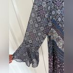 Daniel Cremieux  Dress Size Medium Blue Floral Lined Womens Long Sleeve Polyester Photo 2