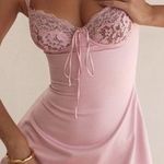 House Of CB HOUSE OF‎ CB 'Adriana' Rose Satin And Lace Mini Dress NWOT Photo 1