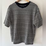 ZARA  Black & White Patterned Short Sleeve Shirt Photo 0