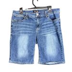 Seven7 Blue Jeans Shorts Womens 14 Denim Stretch Casual Everyday Embroidered Photo 1