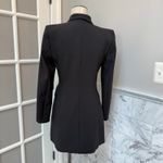 ZARA  Black Double Breasted Long Blazer Mini Dress Gold Buttons Small NWOT Photo 3