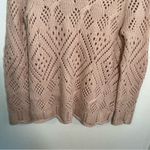 Loft  Crewneck Sweater Light Pink Loose Knit Photo 4