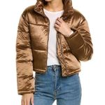 7 For All Mankind Seven For All Mankind Bronze Puffer Oversized Cropped Adjustable Waist Jacket XS Photo 0