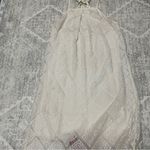 Roxy  Crochet Beachy Halter Maxi Slit Dress Boho Bridal Bachelorette Size M Photo 2