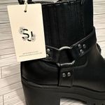 Sincerely Jules NWT  Buckle Black Combat Heeled Chunky Biker Boots Photo 1