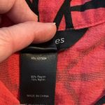 Ali Miles Size S Tunic Top Button Front Coral Black Print Artsy Art To Wear Orange Photo 3