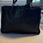 Laura Ashley BRAND BLACK LEATHER HAND BAG SNAP CLOSURE MIDDLE ZIP POCKET Photo 1