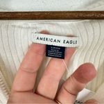 American Eagle Size Small Cream Cropped Ribbed Hooded Sweater NWT Casual Cozy Photo 2
