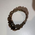 Boho Statement Cuff Bracelet Geometric Design Rhinestone Accents Antique Brass Gold Photo 1