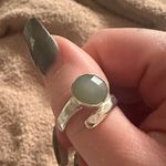 Elegant Silver Ring with Green Stone Photo 1