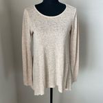 Harlowe $ Graham Harlowe & Graham Tan/Cream Light Weight Long Sleeve Sweater Size Extra Small Photo 2
