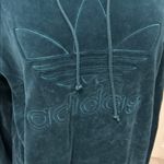 Adidas  Tecmin Teal Velour Bell Sleeve Hoodie Photo 4