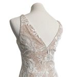 Dress the Population NEW Elisa Vine Embroidered Midi Dress White Nude Small Photo 6