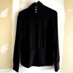 Max Mara  100% Wool Sweater Turtleneck Pullover Ribbed Trim Black XL Photo 7