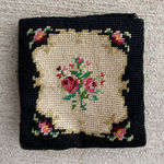 Vintage Floral Embroidered Crochet Wallet Black Photo 0