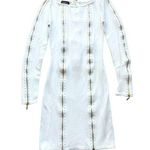 Bebe 🔃 White Long Sleeve Zipper Accent Mini Sweater Dress Photo 0