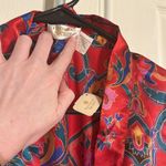 Victoria's Secret NWT VTG Red Floral Print  Short Satin Robe Bridal Lingerie M/L Photo 1