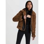 Stand Studio Audrey Brown Shearling Jacket with Black Accents Photo 3