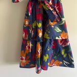 Sugar Lips Esby Floral Strokes Marisol Tiered Mini Dress Size XS Blue Multicolor Pink Photo 3