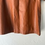 Free People  Faux Leather Belted Mini Skirt Brown Size 2 Boho Festival Western Photo 2