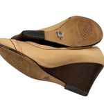 Seychelles  Yellow Leather Retro Round Toe Wedge Heels Size 7.5 Photo 7