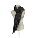 Vince Camuto Blanket Square Scarf Brown Black Basket Weave Fringe 46x48" Photo 1