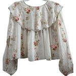 Free People NWT Camilla Floral Strawberry Printed Billowy Cropped Blouse Small Photo 6