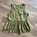 Melrose and Market  Top Olive Embroidered XS Oversized Cotton Summer Photo 4