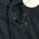 Honey Punch Laced Tie Black Knit Sweater Top Photo 2