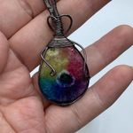 Solar Quartz Handmade Copper Wire Wrapped Pendant Purple Photo 4