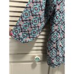 Faded Glory  Teal/Peach Paisley 3/4 Sleeve Pleated‎ Front Blouse Size XXL Crochet Photo 4