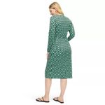 Diane Von Furstenberg 💕DVF x TARGET💕 Long Sleeve Midi Arrow Geo Green Wrap Dress XL Photo 2