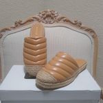 Espadrille Quilted Mules Slip On Shoes Tan Size 7 Photo 1