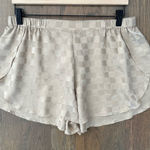 NWOT Lunya Washable 100% Silk Checkered Jacquard Silk Shorts in Golden Tan Large Photo 0