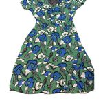 CAbi  Celebrate Dress Green Blue Floral & Black White Polka Dot Reversible Dress Photo 7