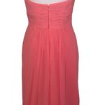 Bill Levkoff  Dress Formal Bridesmaid Mini Strapless Pleated Coral Pink, Size 8 Photo 2