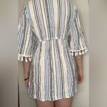 Blue Island Tie Front Dress Tunic Size Medium Cream Blue Photo 1