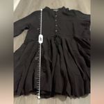 Zadig & Voltaire Ranil Black Handkerchief Hem 3/4 Sleeve Button Mini Dress L Photo 7