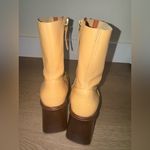 ASOS  DESIGN Rochelle Premium Leather Platform Heeled Camel Boots Made Spain Sz 6 Photo 6