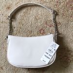 INC Satchel Style Bag silvertone chain strap in Bone 9.5” x 6” x 1.75” White Photo 2