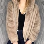 Bagatelle  NYC Cream Hooded Faux Fur Coat M Photo 1