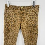 Frame  denim jeans size 30 cheetah skinny cargo cropped mid rise black tan pants Photo 1
