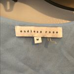 Endless Rose  Blue Floral Ruffle Blouse Cropped size‎ M sheer sleeves Photo 3