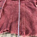 Altar'd State Cropped Corduroy Jacket in Deep Pink With a Raw, Frayed Hem Size M Photo 4
