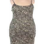 ASOS Wednesday's Girl Leopard Cami Party Mini Dress Plus Size 18 Tan Photo 3