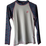 Soulo Rashguard Shirt Womens Small White Purple UPF 50+ Long Sleeve Swim Top Photo 0