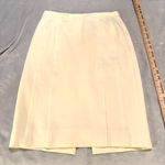 White House | Black Market Ivory Pencil Skirt sz 2 knee length slit career office Photo 0