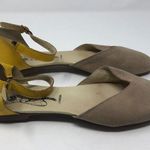 Fly London  Leather Ankle Strap Flats Yellow/Tan Size 40 Photo 6